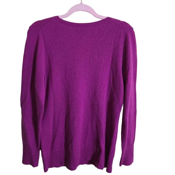 Alex Marie Rasberry 100% Cashmere V Neck Sweater Size L - Picture 2 of 4